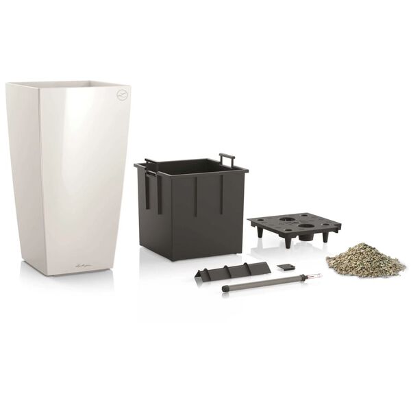 LECHUZA Blomkruka Cubico 40 ALL-IN-ONE vit högglans 18191