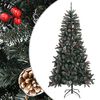 vidaXL Plastgran med fot gr&ouml;n 210 cm PVC