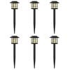 vidaXL Utomhus solcellslampor med markspik 6 pcs Varmvit 38,5 cm PP