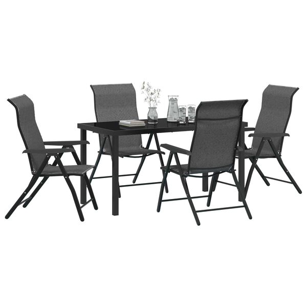 vidaXL Tr&auml;dg&aring;rdsm&ouml;belset 5 pcs Gr&aring; Poly rattan