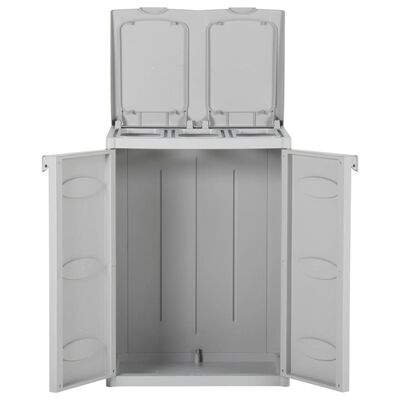 vidaXL Soptunna med 2 dörrar grå 65x45x88 cm PP