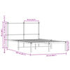 vidaXL Sängram utan madrass metall rökfärgad ek 120x200 cm