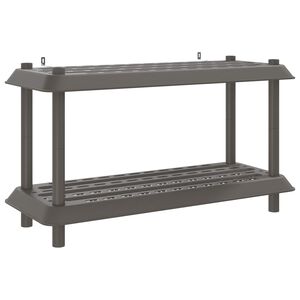 vidaXL Hyllsystem 2 niv&aring;er 100 x 40 x 55,5 cm PP Ljusgr&aring;