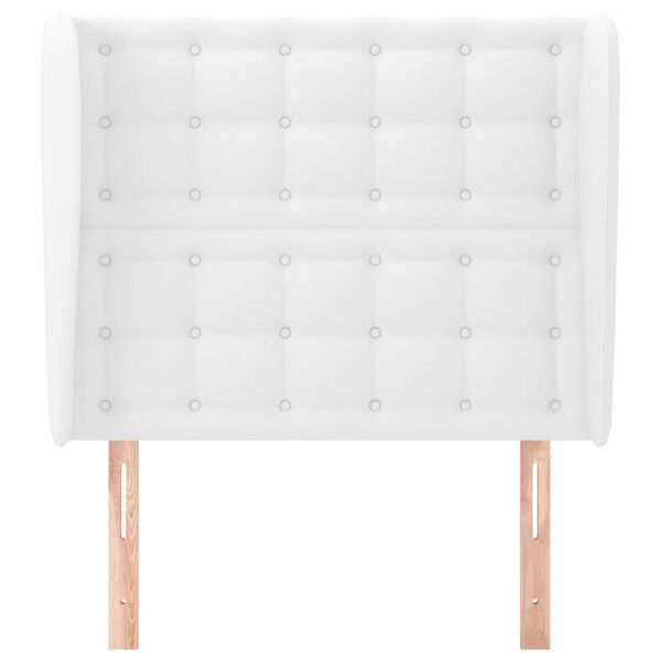 vidaXL S&auml;nggavel med kanter vit 93x23x118/128 cm konstl&auml;der