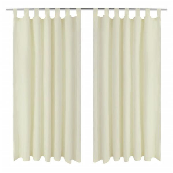 2-pack gardiner med &ouml;glor i gr&auml;ddvit microsatin 140 x 225 cm