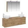 vidaXL Badrumsm&ouml;belset 4 pcs Artisan-ek Konstruerat tr&auml; och glas