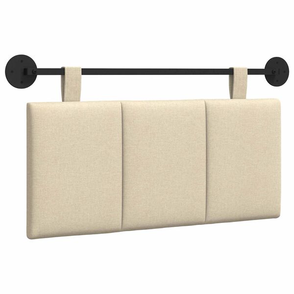 vidaXL H&auml;ngande Huvudgavel V&auml;ggmonterad Kr&auml;m 100 x 55 x 5 cm tyg