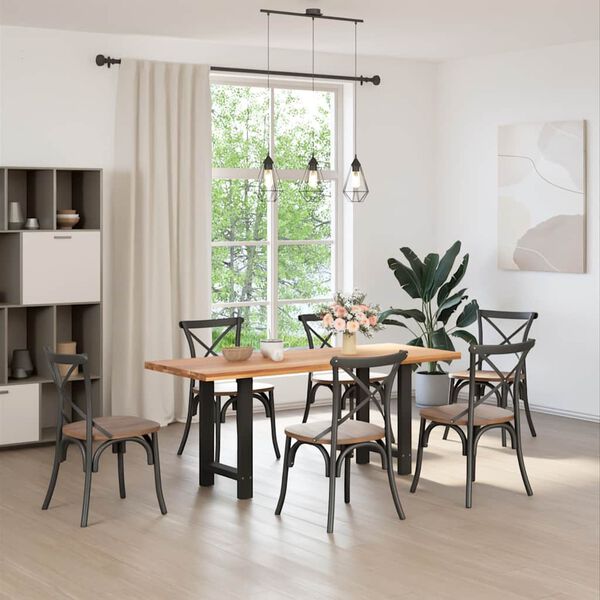 vidaXL Matbordsben svarta 2 st 50x(72-73) cm st&aring;l