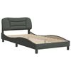 vidaXL Bed Frame without Mattress "Hvar" Dark Grey 100x200 cm Fabric
