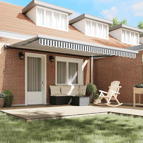 vidaXL Markis inf&auml;llbar antracit och vit 4,5x3 m tyg&aluminium