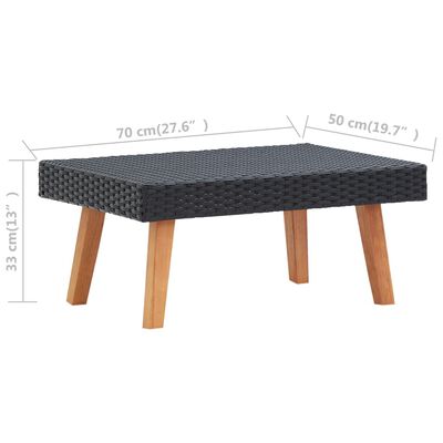 vidaXL Trädgårdsbord konstrotting svart