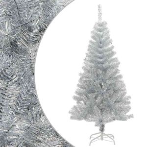 vidaXL Plastgran med fot silver 150 cm PET