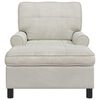 vidaXL Chaise Lounge med kudde Kr&auml;m 91 x 157 x 91 cm Sammet