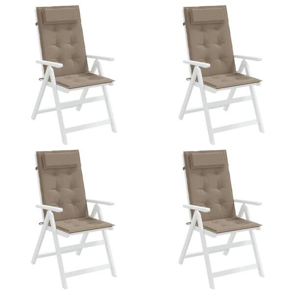 vidaXL Stolsdynor f&ouml;r stolar med h&ouml;g rygg 4 st taupe oxfordtyg