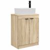 vidaXL Badrumsspegel med handfat Sonoma-ek 54 x 35 x 83 cm