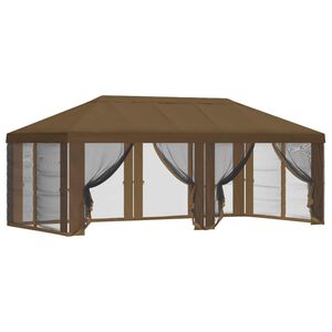 vidaXL Gazebo-tak med sidov&auml;ggar 6 x 3 m Taupe Polyester 190