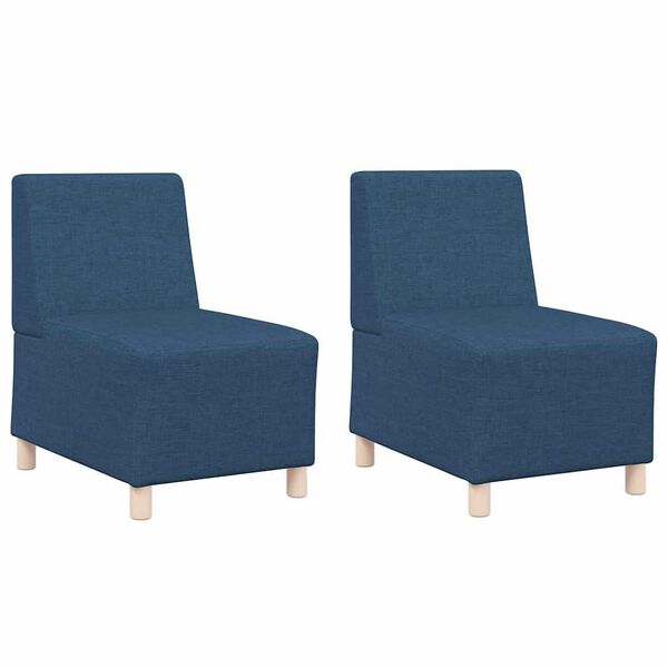 vidaXL Modulsofa utan armst&ouml;d 2 pcs Bl&aring; 55 x 74 x 82 cm tyg