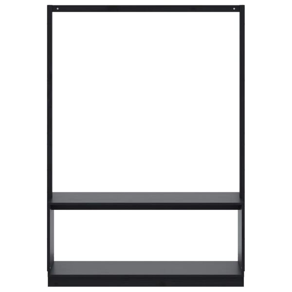 vidaXL Klädställning med skohylla svart 113x40x157,5 cm massiv furu