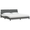 vidaXL Bed with Mattress Dark Grey 200x200 cm Fabric