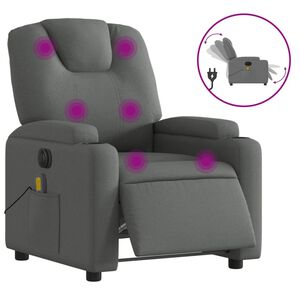 vidaXL Elektrisk massagef&aring;t&ouml;lj m&ouml;rkgr&aring; tyg