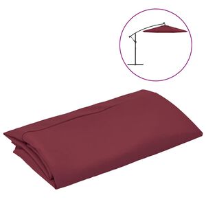 vidaXL Reservtyg f&ouml;r frih&auml;ngande parasoll vinr&ouml;d 300 cm