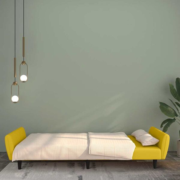 vidaXL B&auml;ddsoffa 2-sits gul sammet