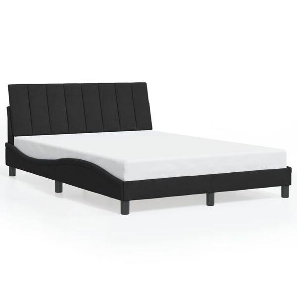 vidaXL Bed Frame without Mattress "Hanko" Black 120x200 cm Velvet