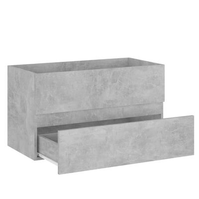 vidaXL Badrumsmöbler set betonggrå spånskiva