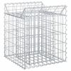 vidaXL Gabion upph&ouml;jd s&auml;ng 50 x 50 x 60 cm Galvaniserat st&aring;l Silver