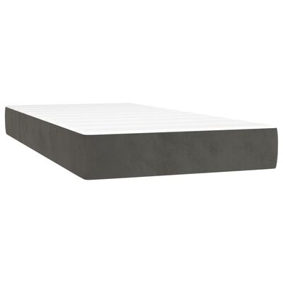vidaXL Ramsäng med madrass mörkgrå 100x200 cm sammet