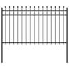 vidaXL Ringstaket Svart 200 x 130 cm Pulverlackerat st&aring;l