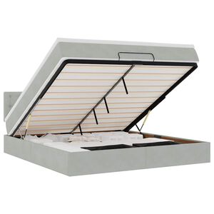 vidaXL Ottoman s&auml;ngram med madrass ljusgr&aring; 180x200 cm sammet