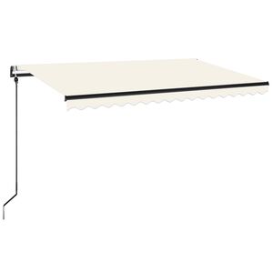 vidaXL Automatisk markis med vindsensor & LED 400x350 cm gr&auml;ddvit