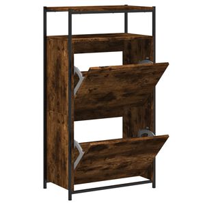 vidaXL Skohylla r&ouml;kf&auml;rgad ek 60x34x112 cm konstruerat tr&auml;