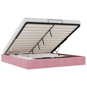 vidaXL Ottoman s&auml;ngram utan madrass rosa 160x200 cm sammet