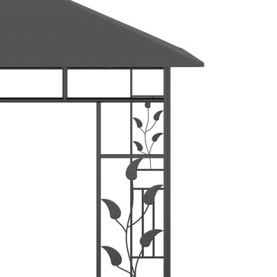 vidaXL Paviljong med myggnät 3x3x2,73 m antracit 180 g/m²