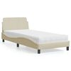 vidaXL Bed with Mattress "Dover" Cream 80x200 cm Fabric