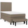 vidaXL Rams&auml;ng med madrass taupe 100x200 cm tyg