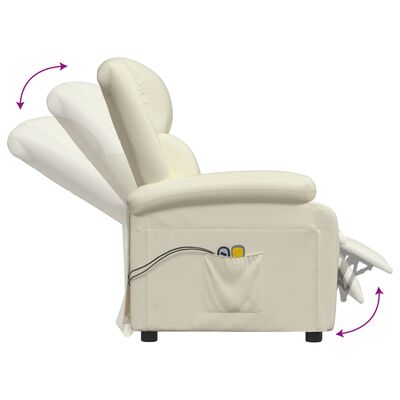 vidaXL Elektrisk massagefåtölj vit konstläder