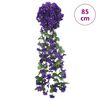 vidaXL Julkransar med blommor3 st m&ouml;rklila 85 cm