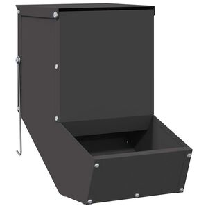 vidaXL Kaninsmatare Svart 17,5 x 26 x 28,5 cm Kallvalsat St&aring;l