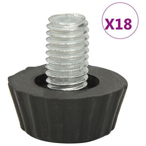 vidaXL Justerbara m&ouml;belf&ouml;tter M8 18 st svart