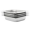 vidaXL Gastronormkantiner 4 st GN 1/2 65 mm rostfritt st&aring;l