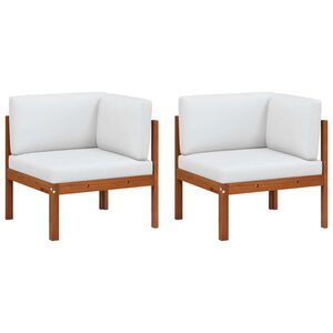 vidaXL H&ouml;rnsoffor f&ouml;r tr&auml;dg&aring;rden 2 st med kuddar tr&auml; akacia och rep