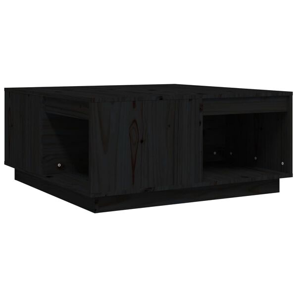 vidaXL Soffbord svart 80x81x36,5 cm massiv furu