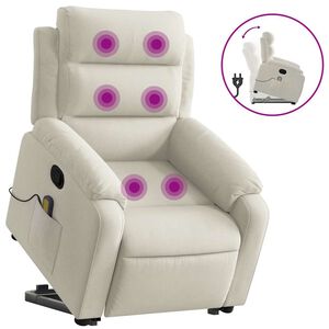 vidaXL Massagef&aring;t&ouml;lj med uppresningshj&auml;lp Gr&auml;ddvit sammet