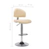 vidaXL Barstolar 2 st gräddvit konstläder