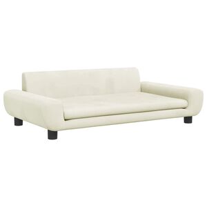 vidaXL Barnsoffa gr&auml;ddvit 100x54x33 cm sammet