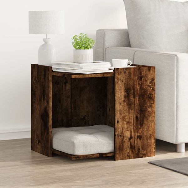 vidaXL Sk&aring;p f&ouml;r kattl&aring;da r&ouml;kf&auml;rgad ek 53x53x51 cm konstruerat tr&auml;