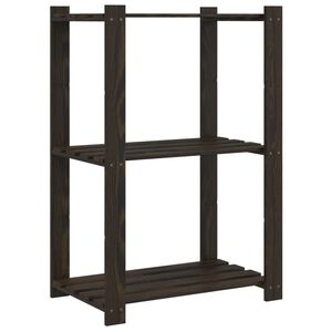 vidaXL F&ouml;rvaringshylla 3 hyllplan svart 60x38x90 massiv furu